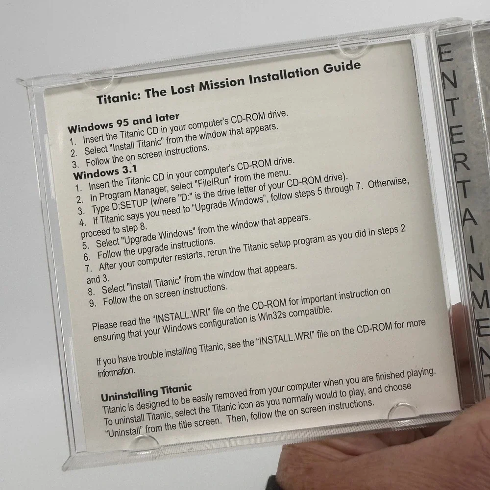 Titanic The Lost Mission PC Game Windows 95 3.1 CyberFlix‎ Interactive Adventure